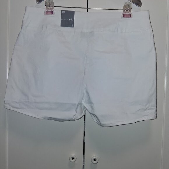INC International Concepts White Stretch Pull On Core Shorts Sz 12 NWT - Picture 5 of 8